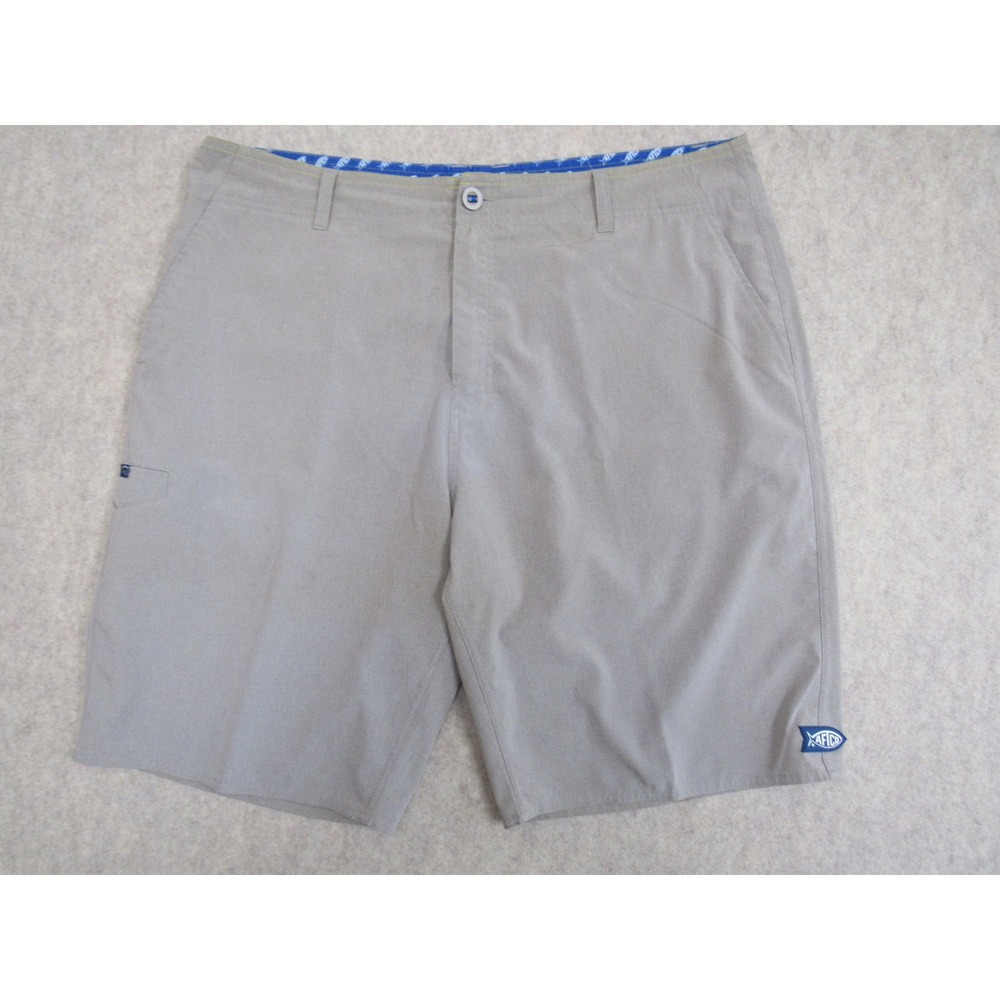 AFTCO AFTECH Fishing Shorts Mens 38 Tan Khaki Performance Quick Dry Cargo